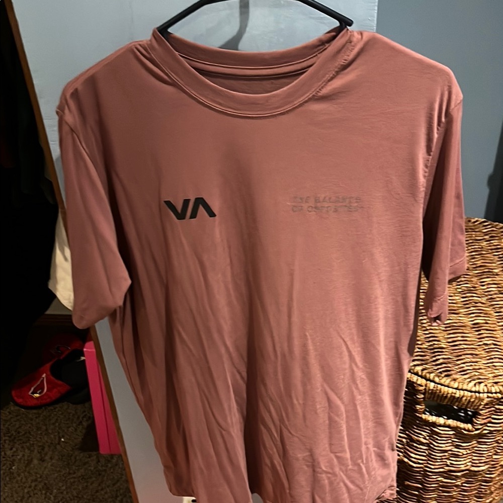 RVCA Pink Short Sleeve Tee Casual Crew Neck